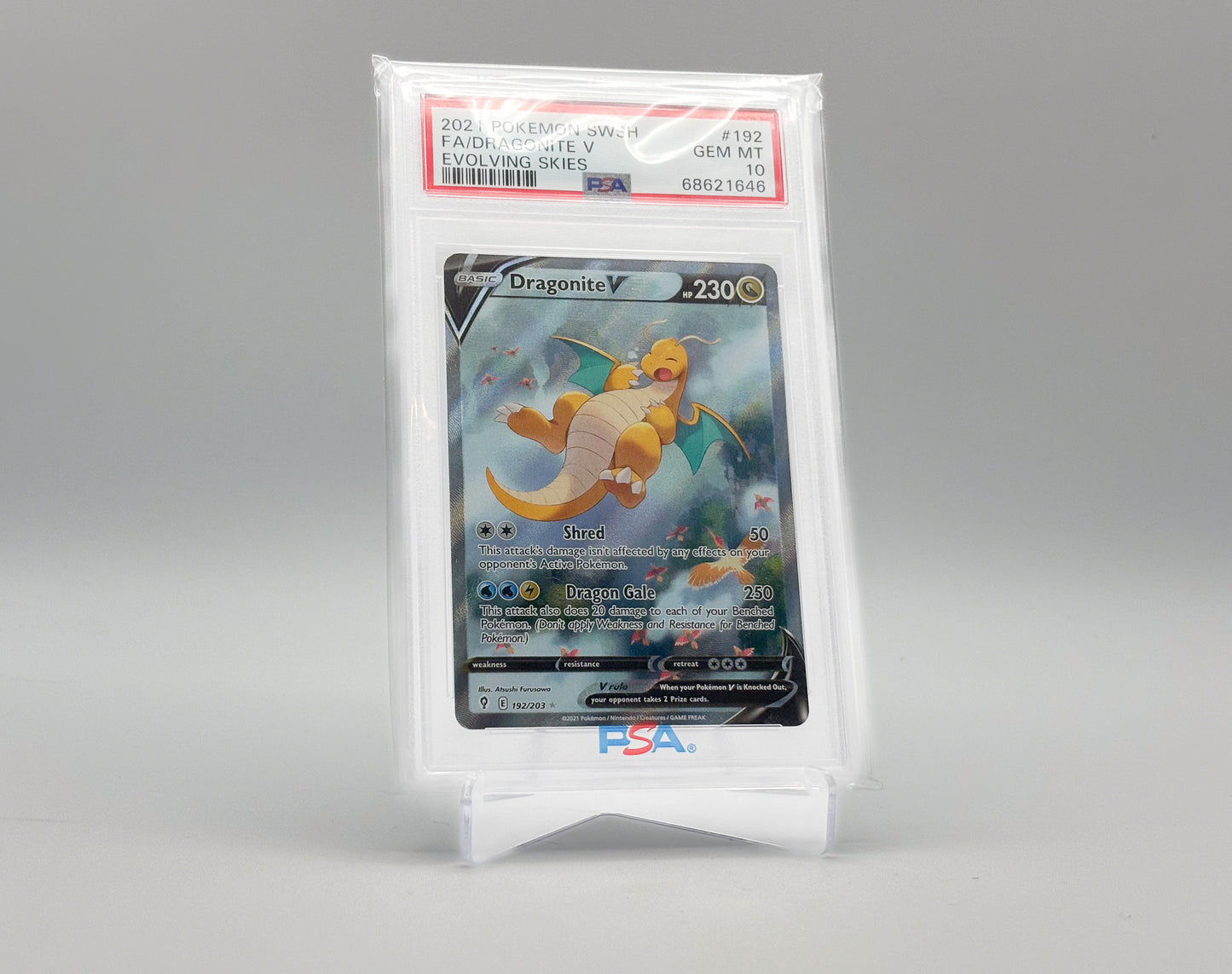 PSA 10 - Alt Art Dragonite V - Evolving Skies #192