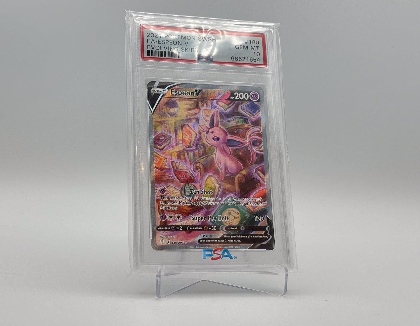 PSA 10 - Alt Art Espeon V - Evolving Skies #180