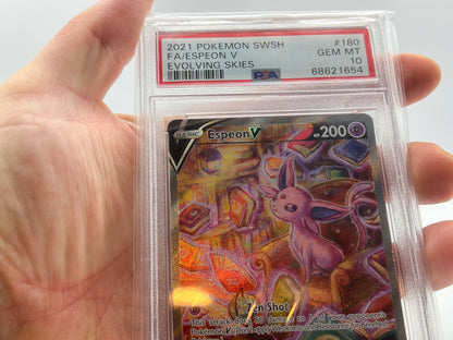 PSA 10 - Alt Art Espeon V - Evolving Skies #180