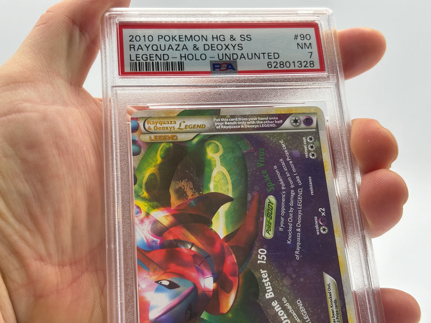 PSA 7 - Rayquaza and Deoxys Legend - Undaunted #90 (Bottom)