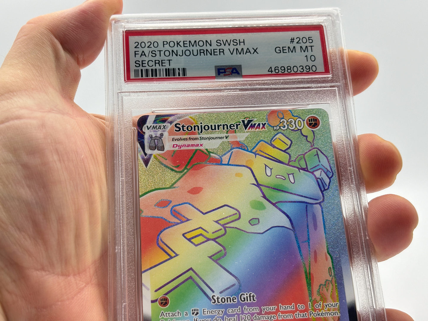 PSA 10 - Rainbow Stonjourner VMAX - SWSH #205