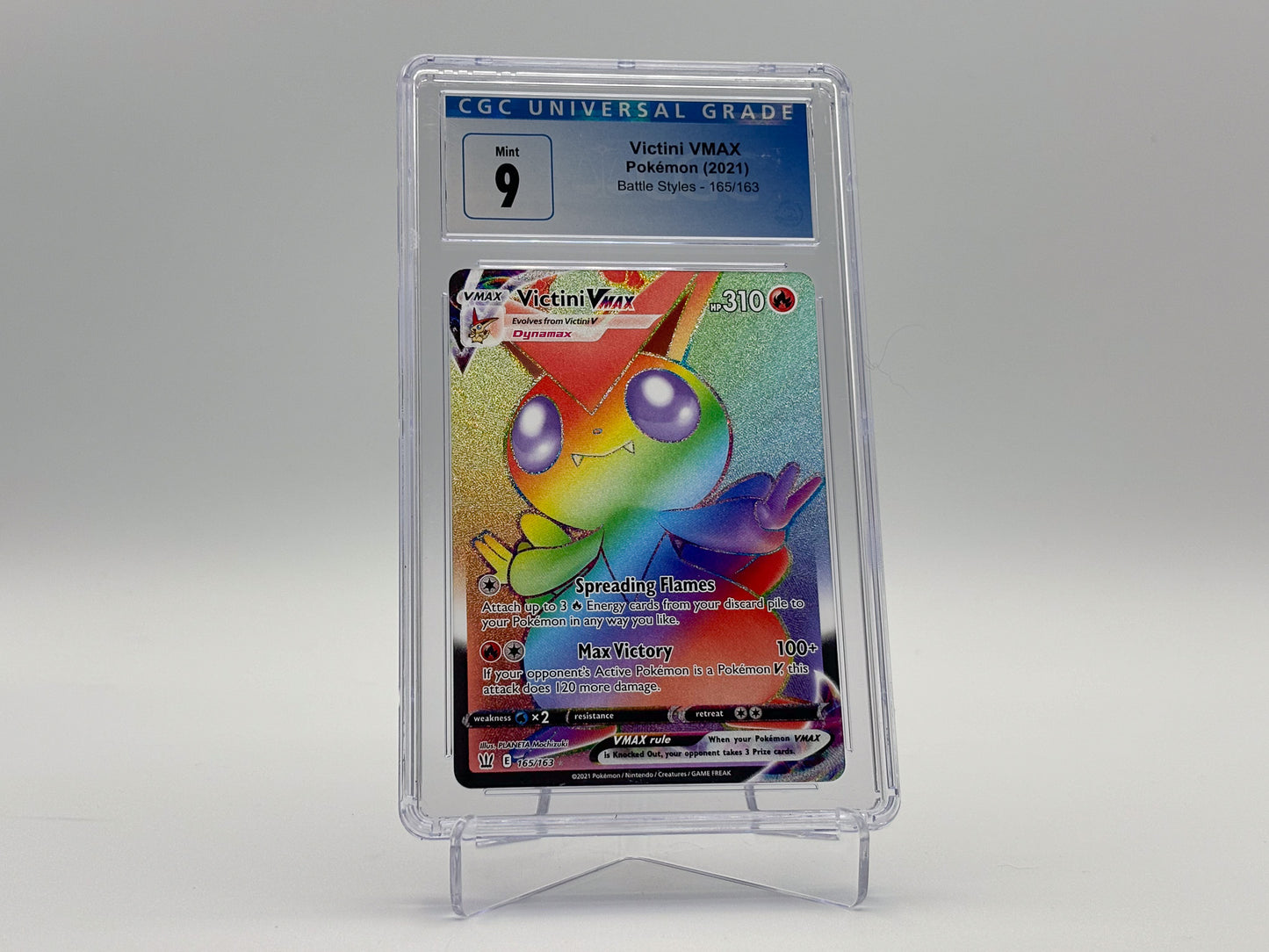 CGC 9 - Rainbow Victini VMAX - Battle Styles #165