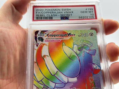 PSA 10 - Rainbow Rare Copperajah VMAX - Rebel Clash #199