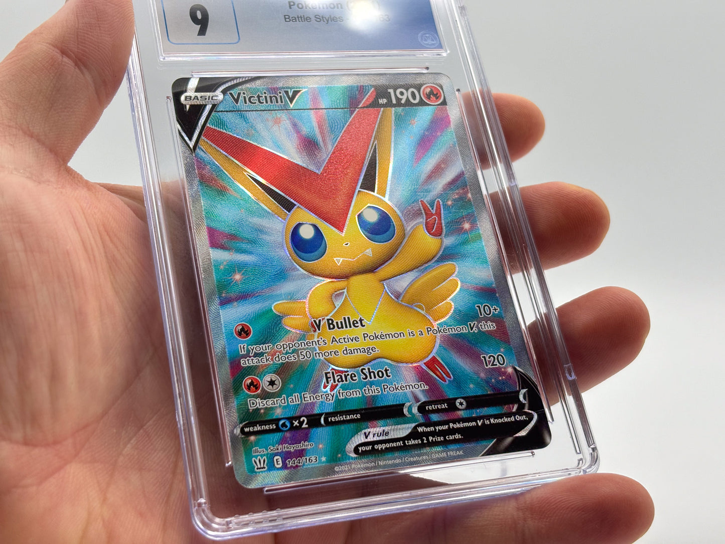 CGC 9 - Full Art Victini V - Battle Styles #144