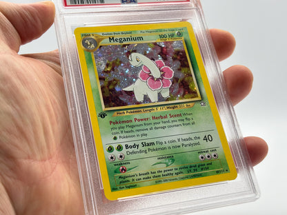 PSA 7 - 1st Edition Meganium Holo - Neo Genesis #10