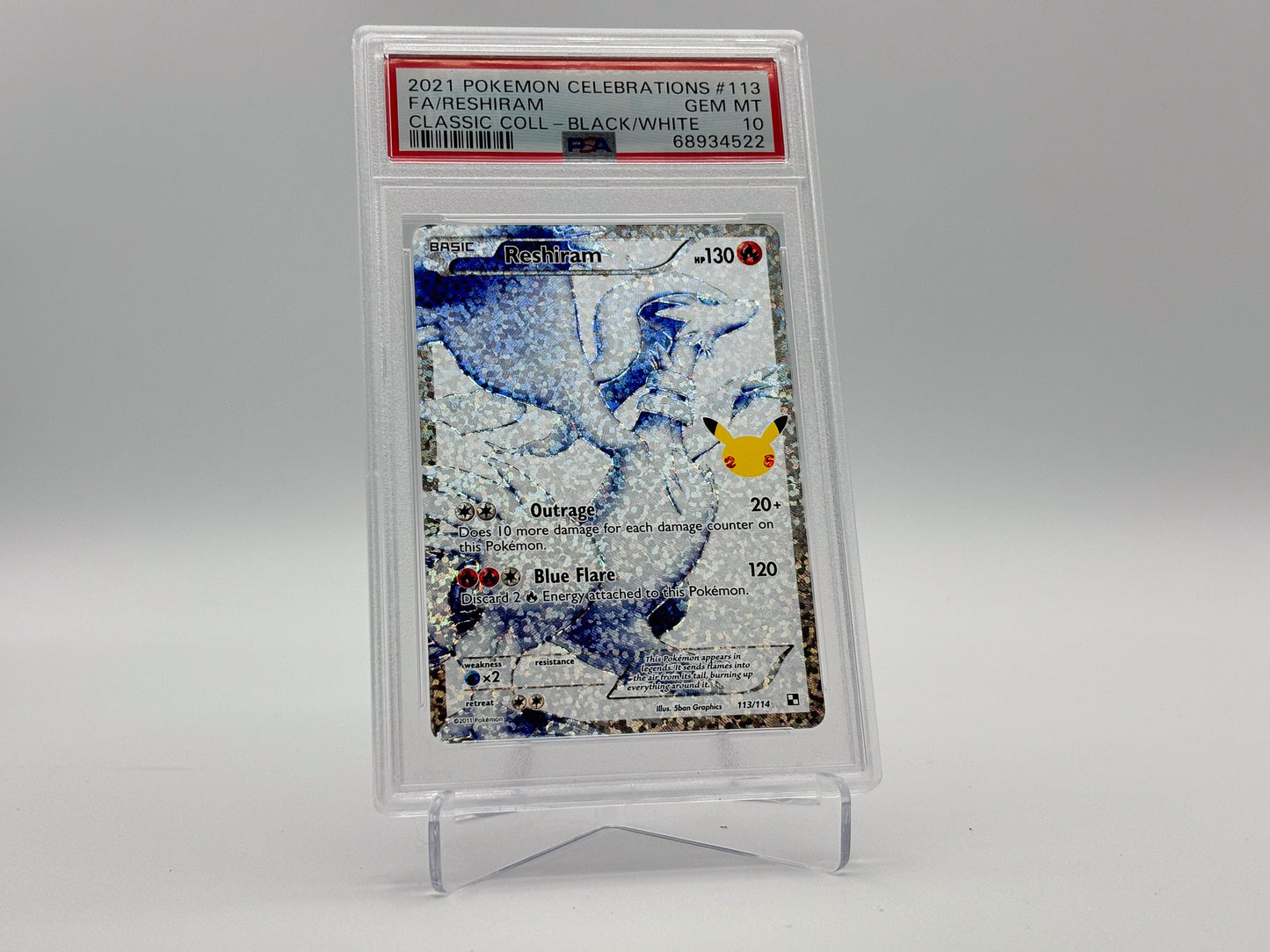 PSA 10 - Reshiram Full Art - Celebrations Classic Collection