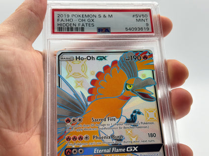 PSA 9 - Full Art Ho-oh GX - Hidden Fates SV50