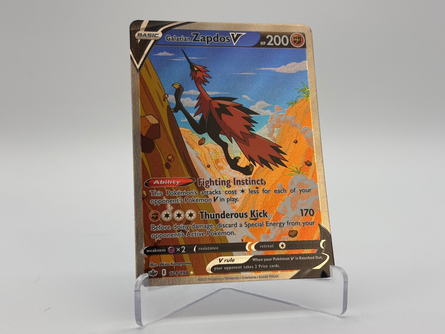 Alt Art Galarian Zapdos V - Chilling Reign #174