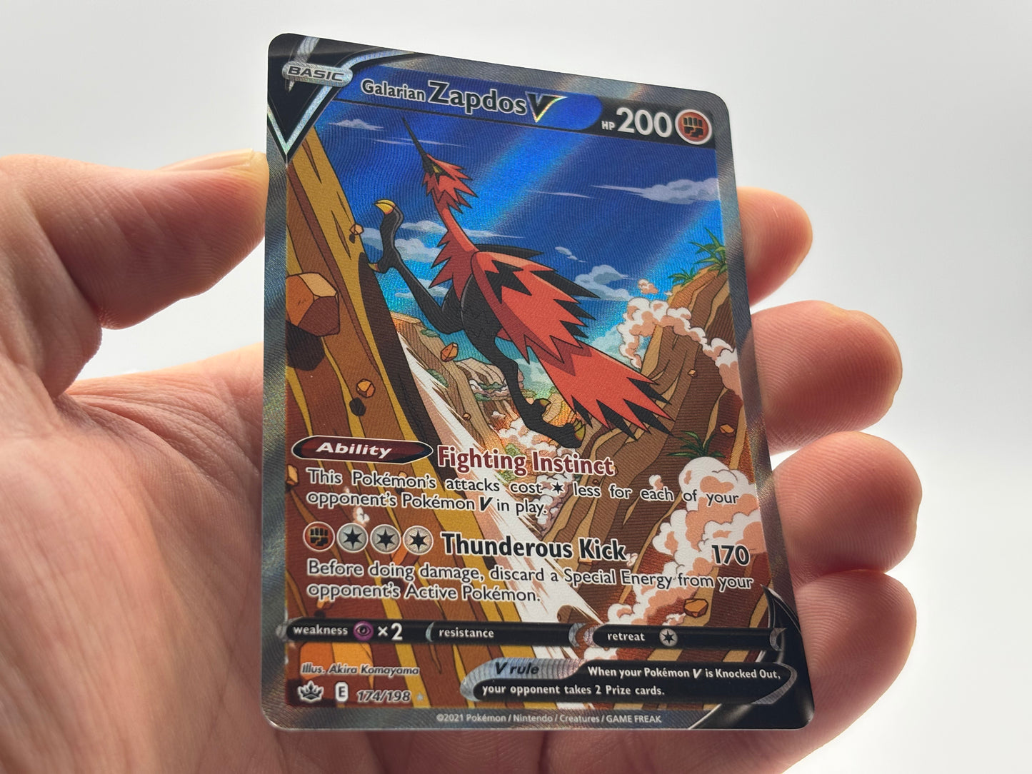 Alt Art Galarian Zapdos V - Chilling Reign #174